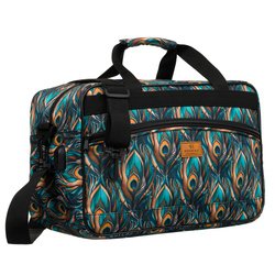 Torba podróżna z wytrzymałego poliestru z roślinnym wzorem wyposażona w dopinany pasek - Rovicky