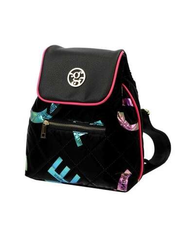 Damski plecak eko czarny Gregorio SK166 LIT HOLO GOLD miejski na szelkach