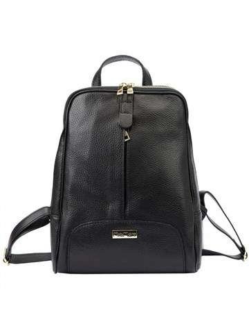 Plecak Damski MiaMore 2001 DOLLARO Skóra Naturalna Czarny Elegancki Duży