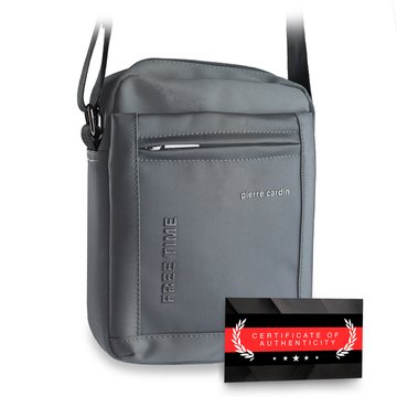 Saszetka męska popiel Pierre Cardin 1721 ALAN09 na ramię casual 24 cm Certyfikat