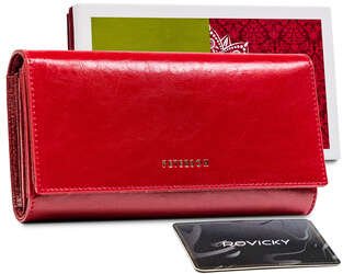 Skórzany portfel damski na karty z ochroną RFID Peterson