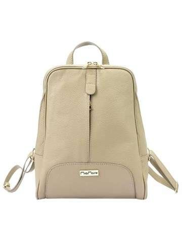 Plecak Damski MiaMore 2001 DOLLARO Skóra Naturalna Ciemny Beż Regulowane Ramiona