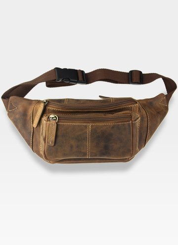 Visconti Saszetka Nerka Skórzana Skóra Naturalna Brązowa 720