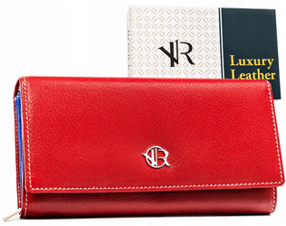 Skórzany duży portfel damski na zatrzask Rovicky