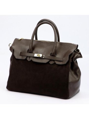 Damska Torebka Skórzana A4 Camilla PREMIUM 10.009 ciemny brąz