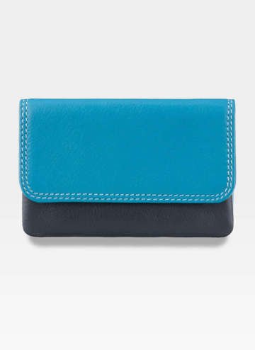 Visconti Portfel Damski Mały Z miejscem na Klucze Skórzany RB99 Niebieski