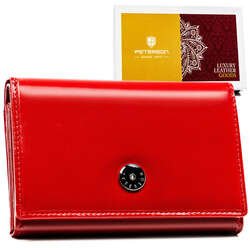 Czerwony portfel Peterson z naturalnej skóry RFID - Peterson