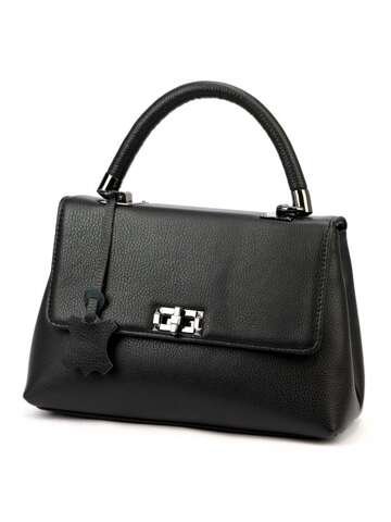 Torebka Damska Skórzana Luka 24-041 DOLLARO Kuferek Czarny z Dodatkowym Paskiem