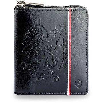 Portfel Męski Skórzany STEVENS Patriotyczny Orzeł Flaga Godło Polska RFID Suwak Zamek