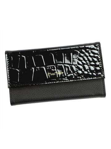 Etui na Telefon iPhone 13 Pro MiaMore Skórzane Czarne z Złotym Łańcuchem i Kieszonkami