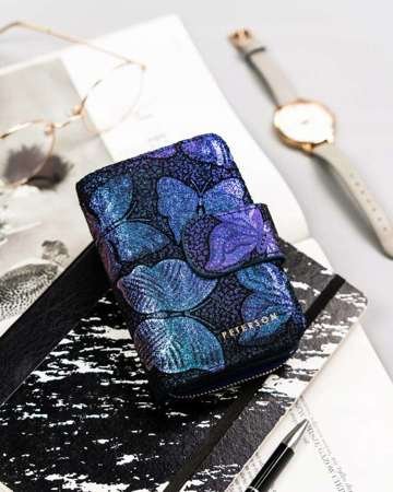 Skórzany portfel damski z systemem RFID Peterson