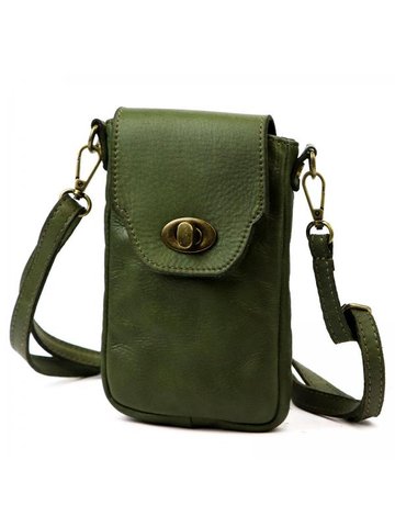 Damska Torebka Skórzana VS 045 ciemny zielony