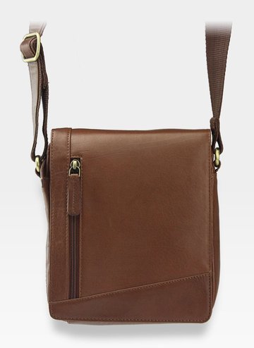 Visconti Męska Torebka Listonoszka Skórzana Skóra Naturalna S7 Jasny Brąz