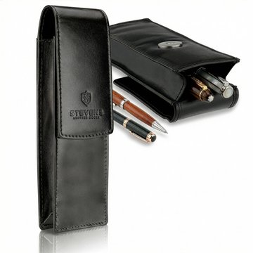Etui na pióra, długopisy skórzane STEVENS Czarne