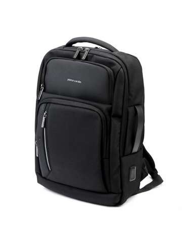 Czarny torbo-plecak męski Pierre Cardin 4455 ALAN05 miejski na szelkach