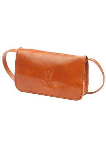 Damska Torebka Skórzana Florence 107 TAMP Kolor Camel Fason Listonoszka