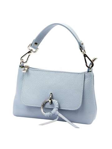 Damska Torebka Skórzana Luka 21-002 DOLLARO Błękitna Listonoszka z Dodatkowym Paskiem