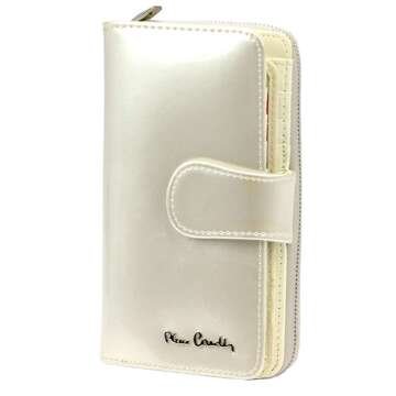 Portfel Damski Pierre Cardin 07 SHINY 116 Beżowy Skóra Naturalna Lakierowana
