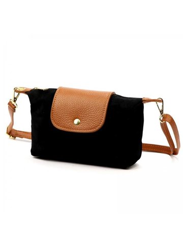 Damska Torebka Skórzana Luka 26-007 czarny + camel