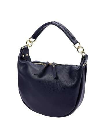 Torebka Damska Skórzana Luka 24-030 DOLLARO Granatowa Listonoszka z Dopinanym Paskiem