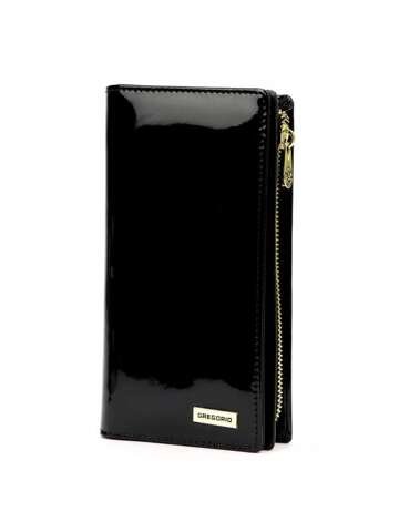 Portfel Damski Gregorio LS-124 Skórzany Czarny Z Zabezpieczeniem RFID