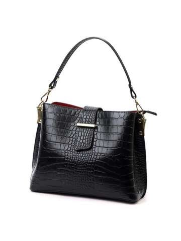 Damska Torebka Skórzana Luka 20-062 COCO czarna na ramię i do ręki