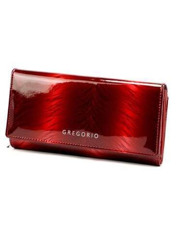 Skórzany portfel damski Gregorio FF-122 czerwony RFID Secure