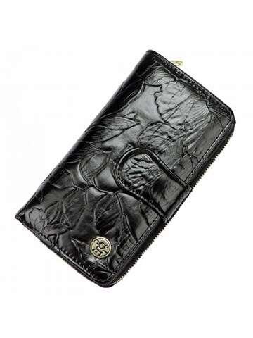 Portfel Damski Gregorio Elegancki Czarny Skóra Naturalna i Ekologiczna RFID Secure