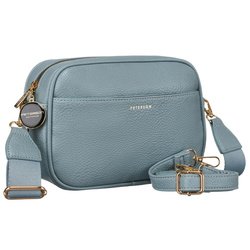 Niebieska listonoszka damska crossbody z wąskim i szerokim paskiem na ramię eko skóra Peterson