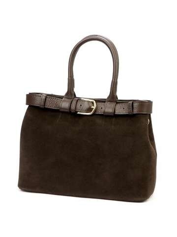 Damska Torebka Skórzana Ciemny Brąz Luka 24-053 Do Ręki i Na Ramię