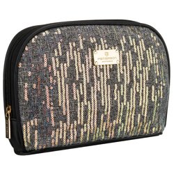 Czarna kosmetyczka z materiału syntetycznego, jednokomorowa i zamykana suwakiem - Peterson