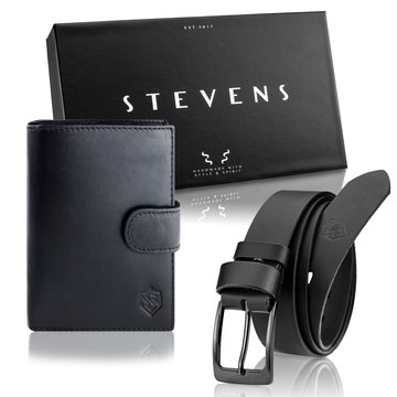 Zestaw Prezentowy STEVENS Portfel i Pasek w pudełku na prezent Dla Taty Dla Syna