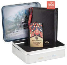 Skórzany portfel męski z portmonetką typu piekiełko Peterson