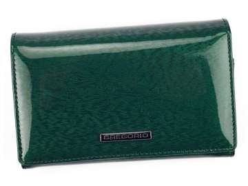 Portfel Damski Gregorio PT-112 Skóra Naturalna Zielony Poziomy RFID Secure