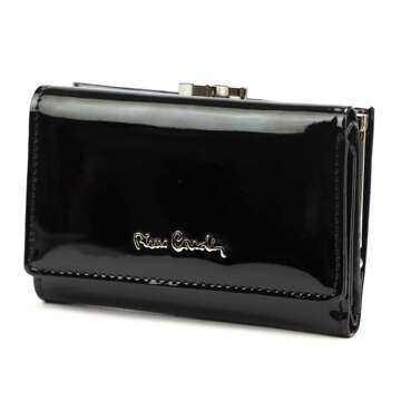 Portfel Damski Pierre Cardin 07 SHINY 117 Czarny Skóra Naturalna Lakierowana