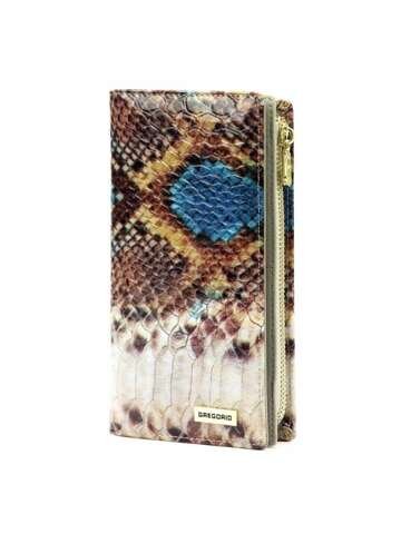 Portfel damski skórzany Gregorio VL-124 niebieski pionowy z RFID Secure