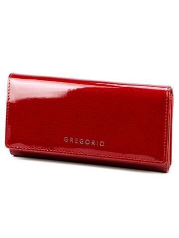 Portfel Damski Skórzany Gregorio CB-102 Czerwony Pojemny z Licznymi Przegrodami