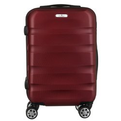 Bordowa walizka z tworzywa ABS+ wyposażona w szyfrowany zamek - Peterson