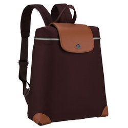 Bordowo-brązowy, miejski plecak damski z poliestru zawieszony na regulowanych szelkach - Peterson