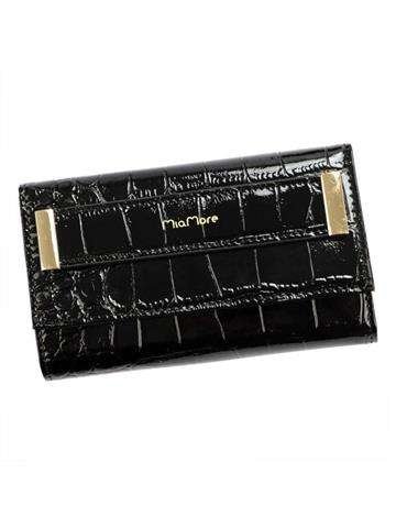 Etui na Telefon MiaMore PHONE CASE M1784 Czarne Eko-Skóra z Złotymi Okuciami i Dodatkowym Paskiem