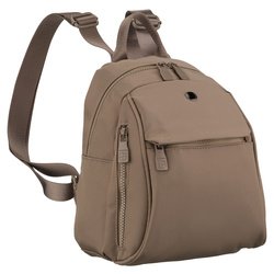 Mały, beżowy plecak damski wykonany z poliestru - Peterson