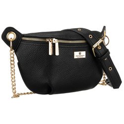 Saszetka damska ze skóry ekologicznej w czarnym kolorze, jednokomorowa - Peterson