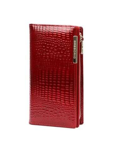 Portfel Damski Gregorio GF124 Skórzany Czerwony z Zabezpieczeniem RFID