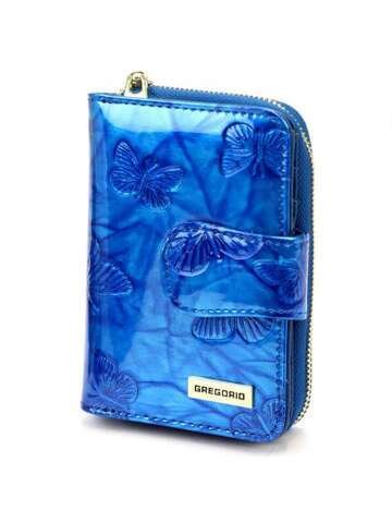 Portfel Damski Gregorio BTS-115 Skórzany Niebieski z Systemem RFID Secure