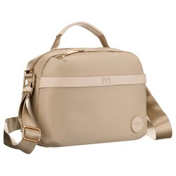 Listonoszka damska z nylonu w beżowym kolorze, jednokomorowa i zamykana suwakiem - Peterson