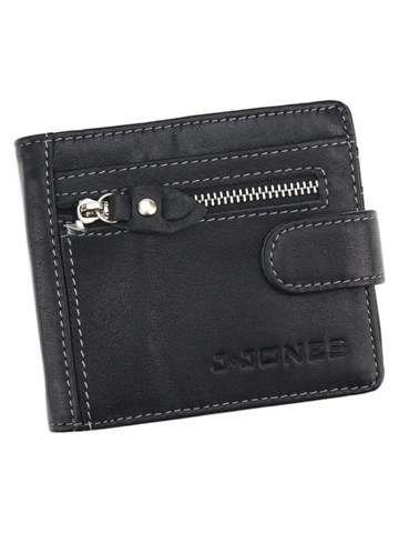 Portfel Męski Jennifer Jones 5533 Skóra Naturalna Czarny