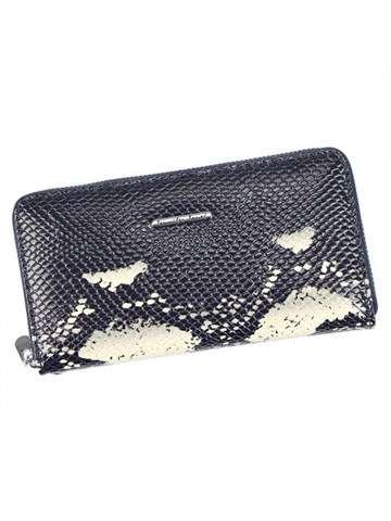 Portfel Damski Jennifer Jones 5295-10 Skóra Naturalna Granatowy