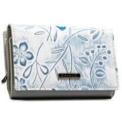 Pojemny portfel damski w kwiaty zamykany na zatrzask - 4U Cavaldi