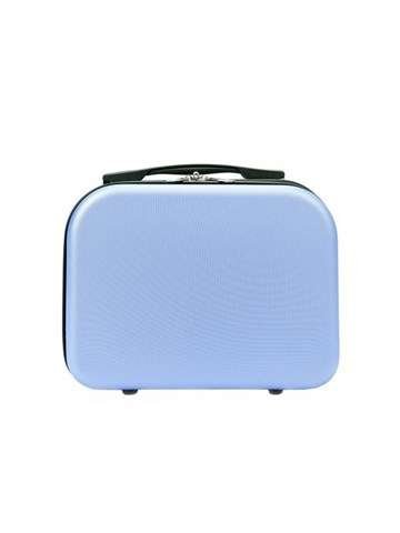 Kuferek Podróżny Gregorio W3002 S14 Jasnoniebieski z Tworzywa ABS Mieści A4 z Wewnętrznymi Kieszeniami i Nóżkami Ochronnymi