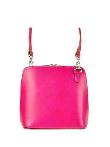 Torebka Skórzana Barberinis 1702 Listonoszka Fuksja Naturalna Ze Srebrnymi Okuciami